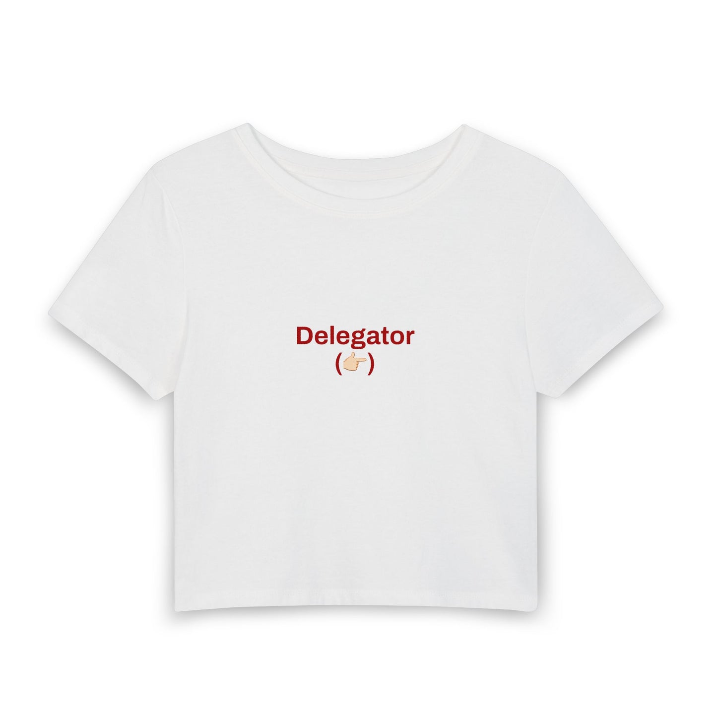 "Delegator" Couples Shirt [Female Baby Tee - White]