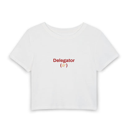 "Delegator" Couples Shirt [Female Baby Tee - White]