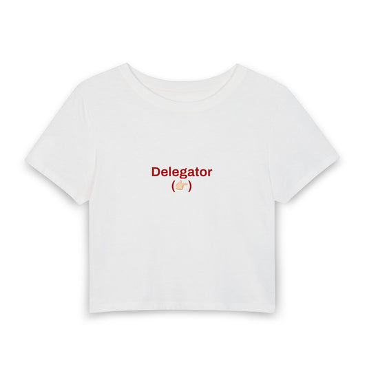 "Delegator" Couples Shirt [Female Baby Tee - White]