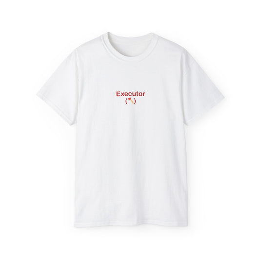 "Executor" Couples Shirt [Male T-shirt - White]