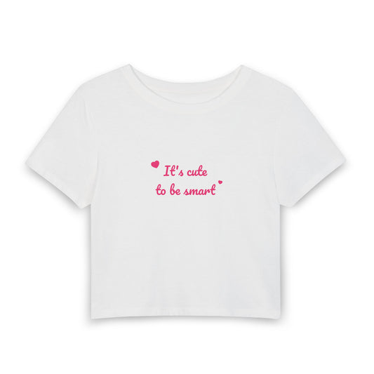 Baby Shu Says "It's Cute to Be Smart" [Baby Tee - White]