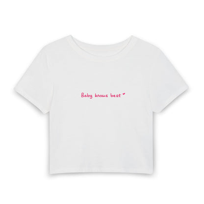 Baby Shu Says "Baby knows best" [Baby Tee - White - Baby Font]