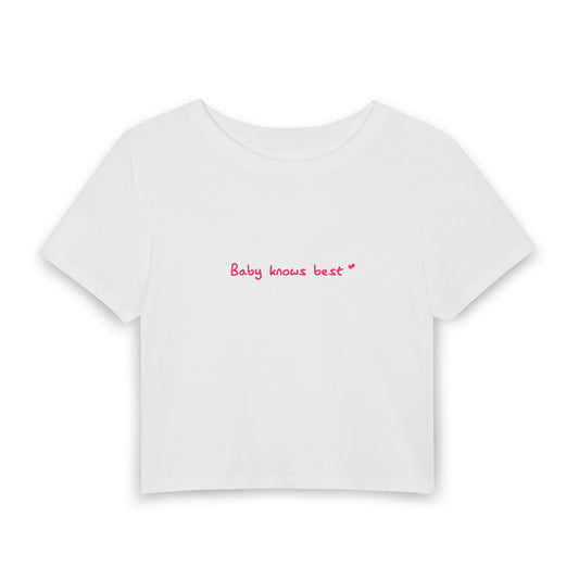 Baby Shu Says "Baby knows best" [Baby Tee - White - Baby Font]