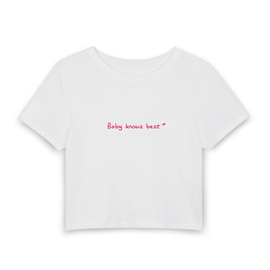 Baby Shu Says "Baby knows best" [Baby Tee - White - Baby Font]