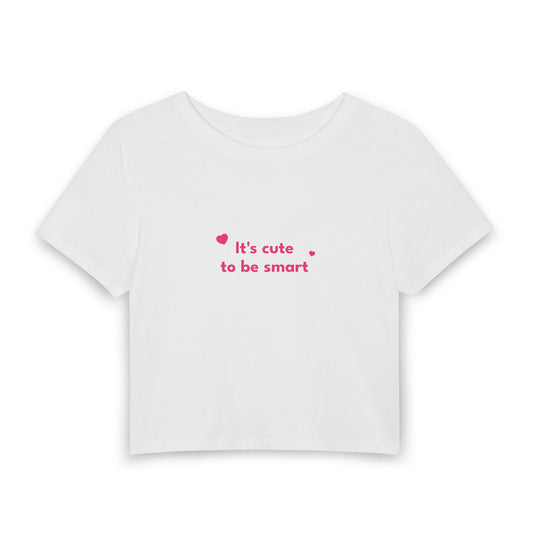 Baby Shu Says "It's Cute to Be Smart" [Baby Tee - White- Bold Font]